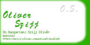 oliver szijj business card